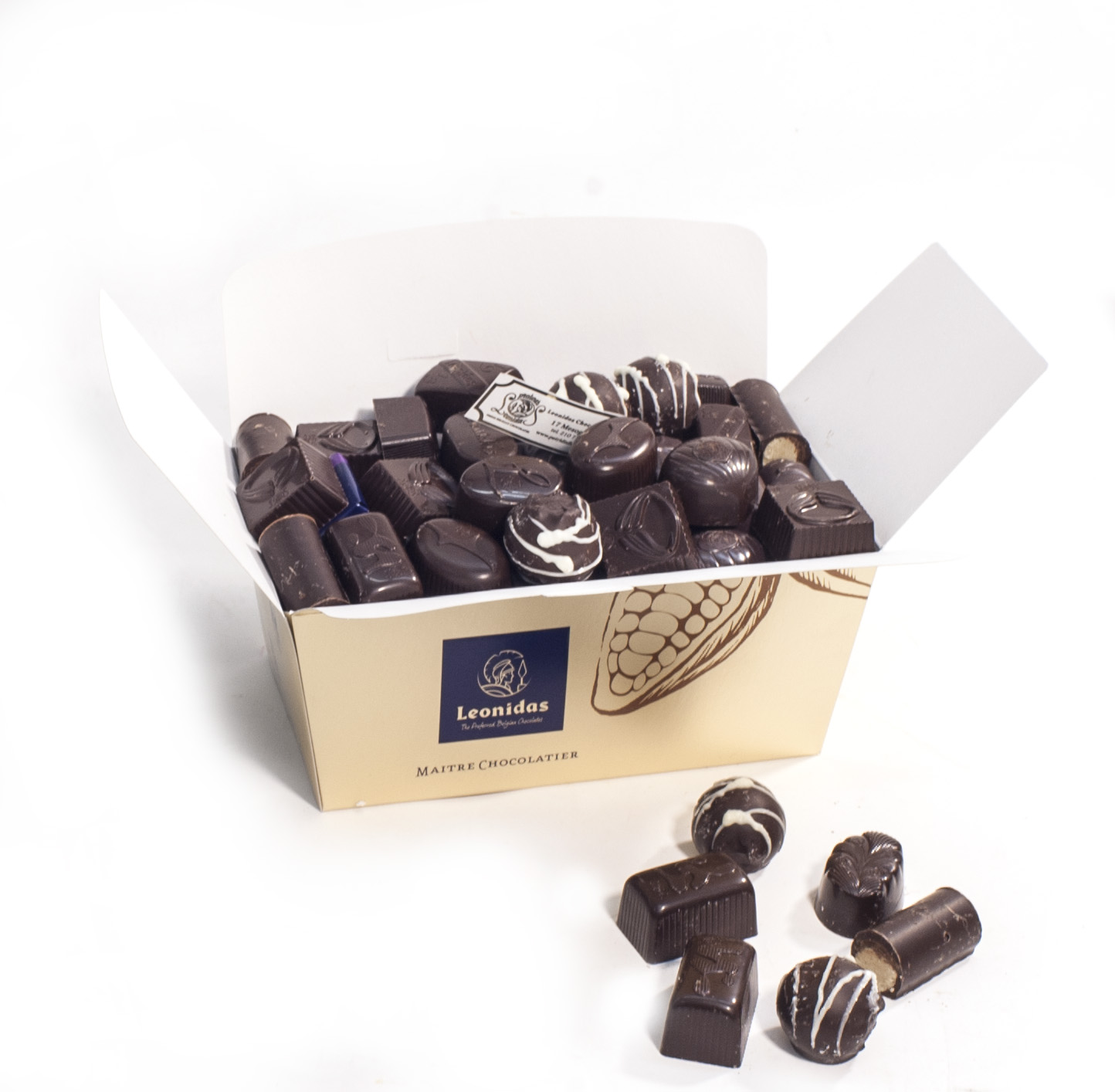 Ecrin gamme Sélection L garni de 600 g de chocolats Leonidas